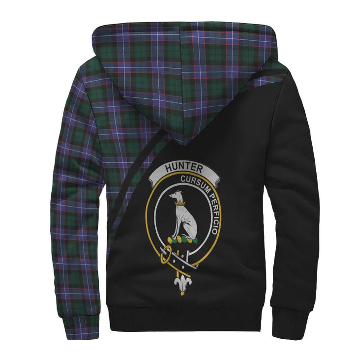 Scottish Hunter Clan Crest Tartan Curve Sherpa Hoodie