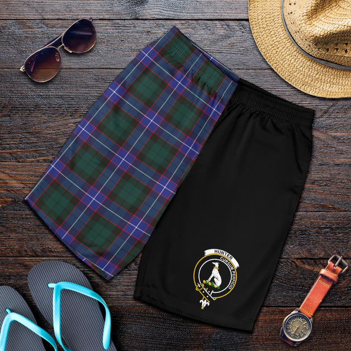 Scottish Hunter Clan Crest Tartan Half of Me Men's Shorts