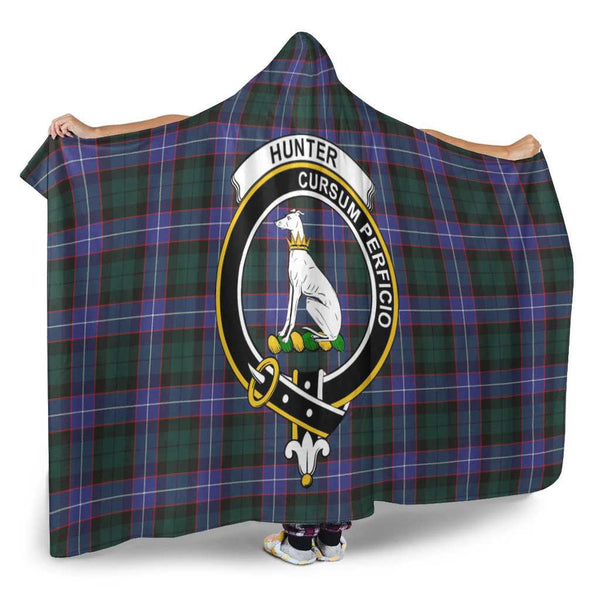 Scottish Hunter Clan Crest Tartan Hooded Blanket Tartan Plaid 2