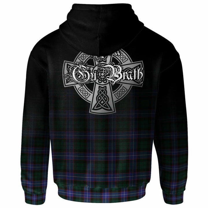 Scottish Hunter Clan Crest Tartan Hoodie - Alba Gu Brath Family Crest Celtic Inspired Back Side Tartan Plaid