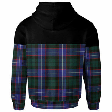 Scottish Hunter Clan Crest Tartan Hoodie - Horizontal Style Back Side Tartan Plaid