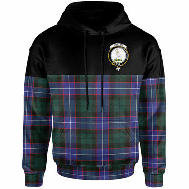 Scottish Hunter Clan Crest Tartan Hoodie - Horizontal Style Front Side Tartan Plaid