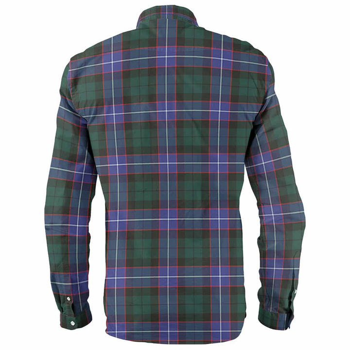 Scottish Hunter Clan Crest Tartan Long Sleeve Shirt Back Side Tartan Plaid