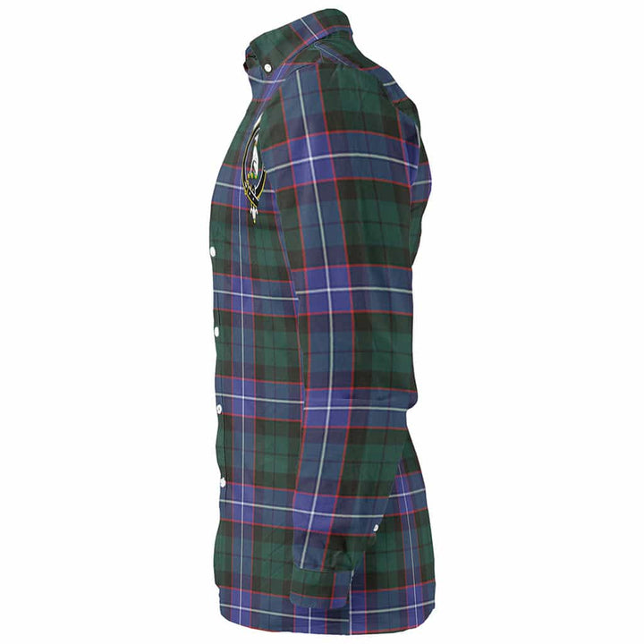 Scottish Hunter Clan Crest Tartan Long Sleeve Shirt Tartan Plaid