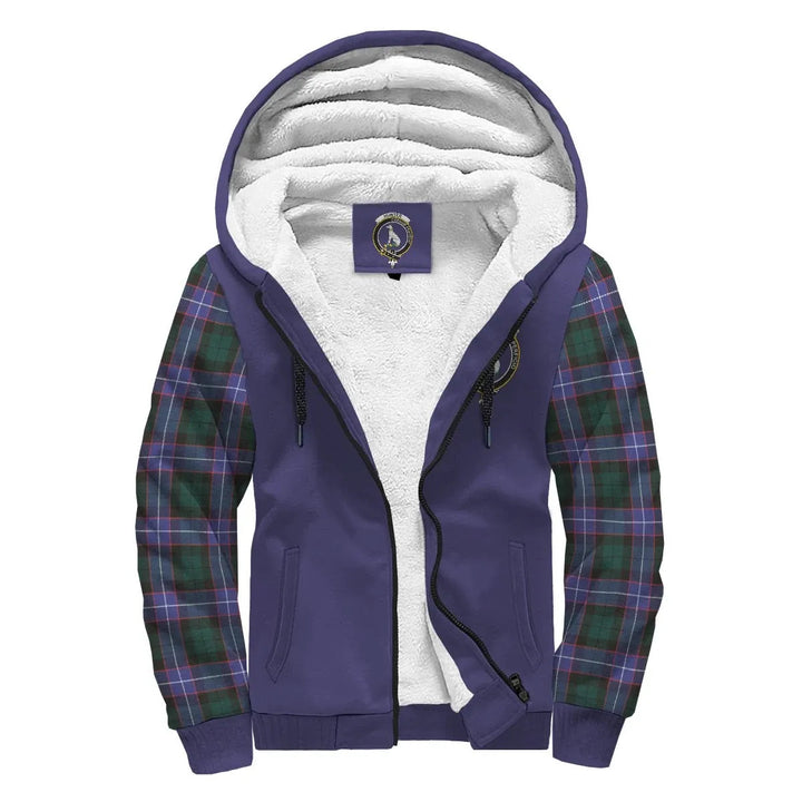 Scottish Hunter Clan Crest Tartan Plaid Sleeve Sherpa Hoodie