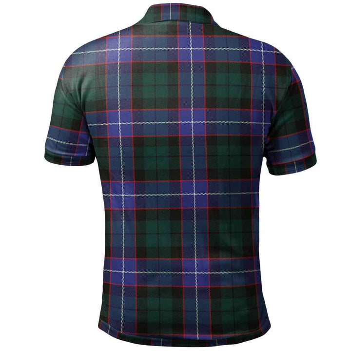 Scottish Hunter Clan Crest Tartan Polo Shirt Back Side Tartan Plaid