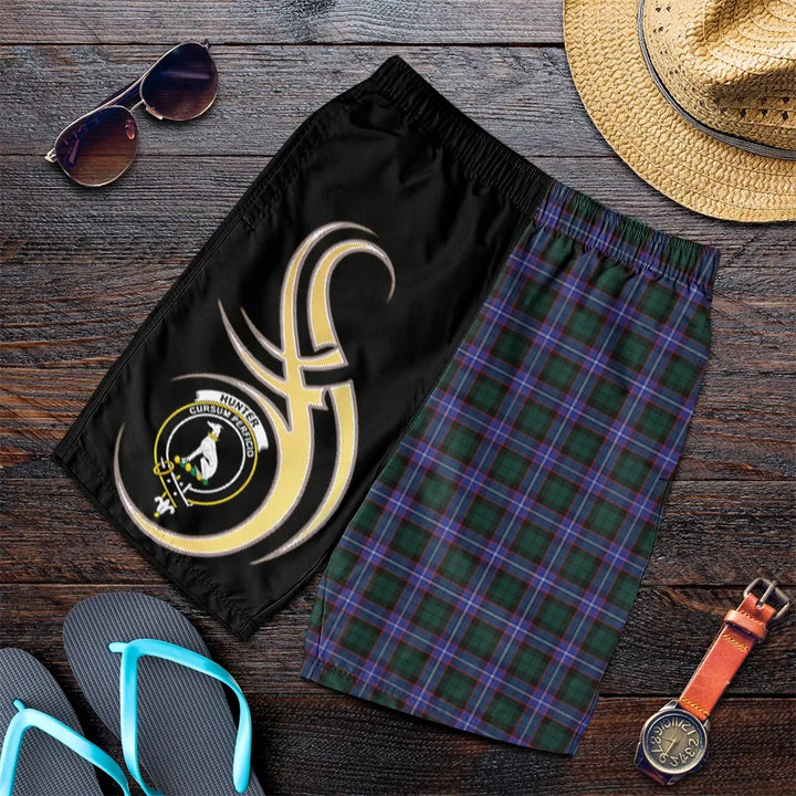 Scottish Hunter Modern Clan Crest Tartan Believe in Me Men's Shorts