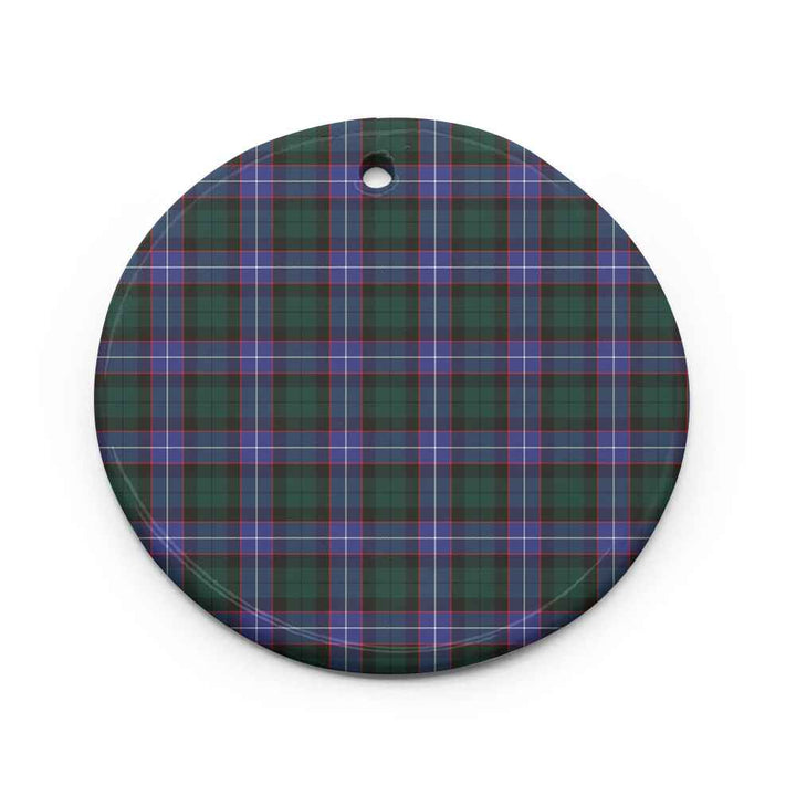 Scottish Hunter Modern Clan Tartan Ceramic Ornament Circle Shape Tartan Plaid