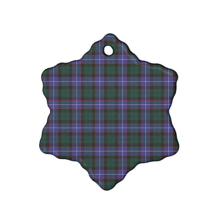 Scottish Hunter Modern Clan Tartan Ceramic Ornament Snow Flake Shape Tartan Plaid