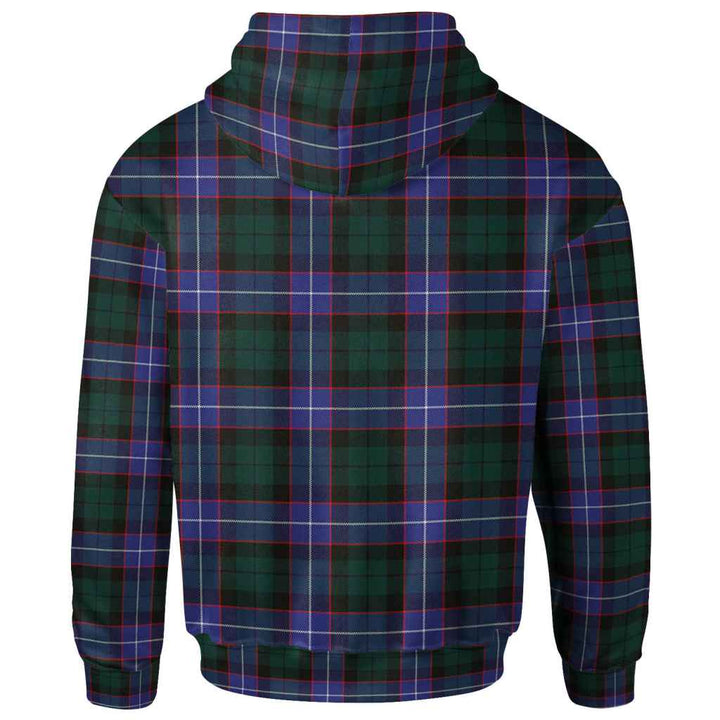 Scottish Hunter Modern Clan Tartan Hoodie Back Side Tartan Plaid