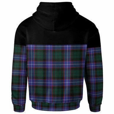 Scottish Hunter Modern Clan Tartan Hoodie - Horizontal Style Back Side Tartan Plaid