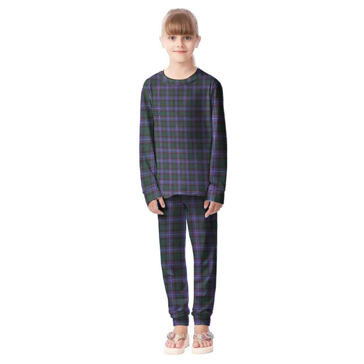 Scottish Hunter Modern Clan Tartan Pajama Set Kid Front Side Tartan Plaid