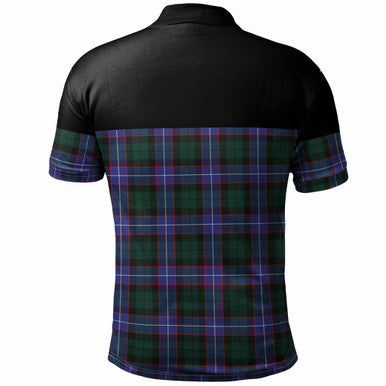 Scottish Hunter Modern Clan Tartan Polo Shirt - Horizontal Style Back Side Tartan Plaid