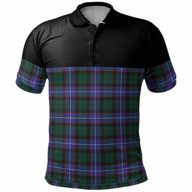 Scottish Hunter Modern Clan Tartan Polo Shirt - Horizontal Style Front Side Tartan Plaid