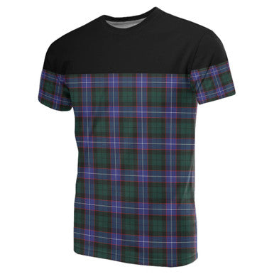 Scottish Hunter Modern Clan Tartan T-Shirt Horizontal Style Front Side Tartan Plaid