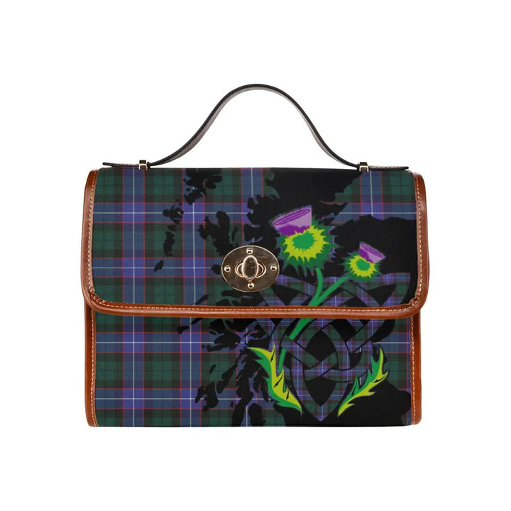 Scottish Hunter Modern Clan Tartan Waterproof Canvas Bag With Thistle Tartan Plaid 2