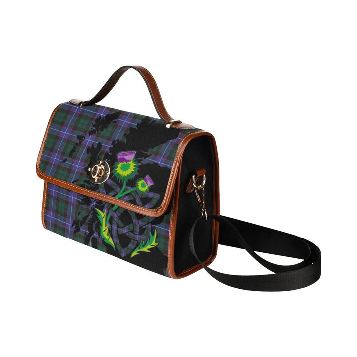Scottish Hunter Modern Clan Tartan Waterproof Canvas Bag With Thistle Tartan Plaid 4