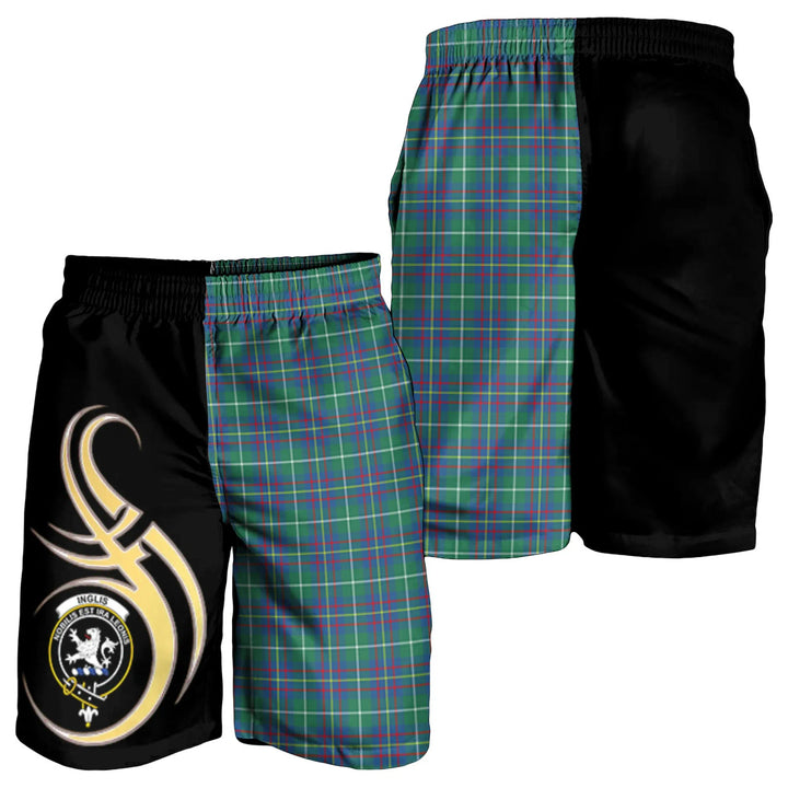 Scottish Inglis Ancient Clan Crest Tartan Believe in Me Men's Shorts