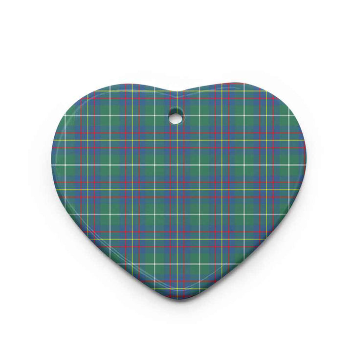 Scottish Inglis Ancient Clan Tartan Ceramic Ornament Heart Shape Tartan Plaid