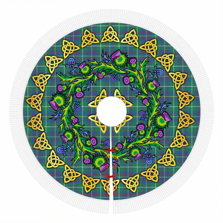 Scottish Inglis Ancient Clan Tartan Thistle Celtic Knot Christmas Tree Skirt Tassels Tartan Plaid 1