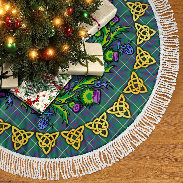 Scottish Inglis Ancient Clan Tartan Thistle Celtic Knot Christmas Tree Skirt Tassels Tartan Plaid 2