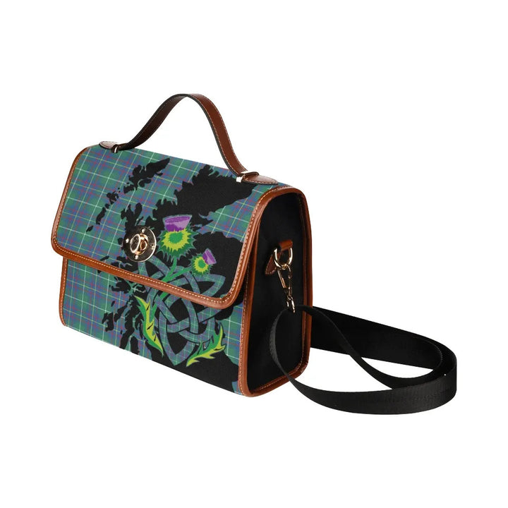 Scottish Inglis Ancient Clan Tartan Waterproof Canvas Bag With Thistle Tartan Plaid 4