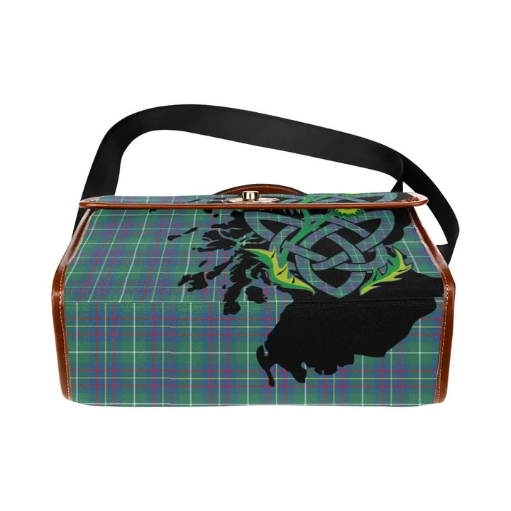 Scottish Inglis Ancient Clan Tartan Waterproof Canvas Bag With Thistle Tartan Plaid 5
