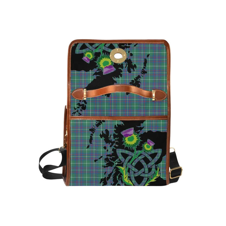 Scottish Inglis Ancient Clan Tartan Waterproof Canvas Bag With Thistle Tartan Plaid 6