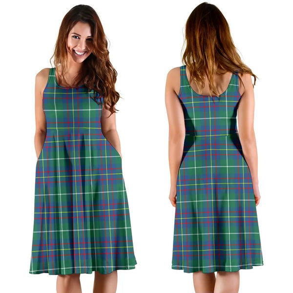 Scottish Inglis Ancient Clan Tartan Women Midi Dress