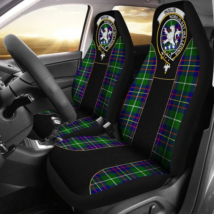 Scottish Inglis Clan Crest Tartan Car Seat Covers - Special Style 1