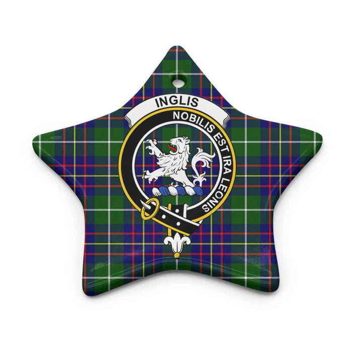 Scottish Inglis Clan Crest Tartan Ceramic Ornament Star Shape Tartan Plaid
