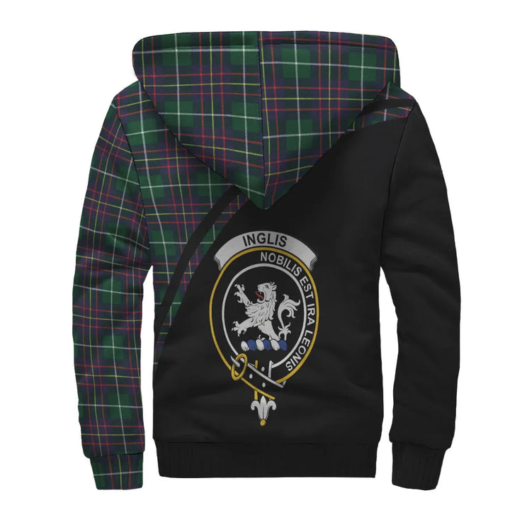 Scottish Inglis Clan Crest Tartan Curve Sherpa Hoodie