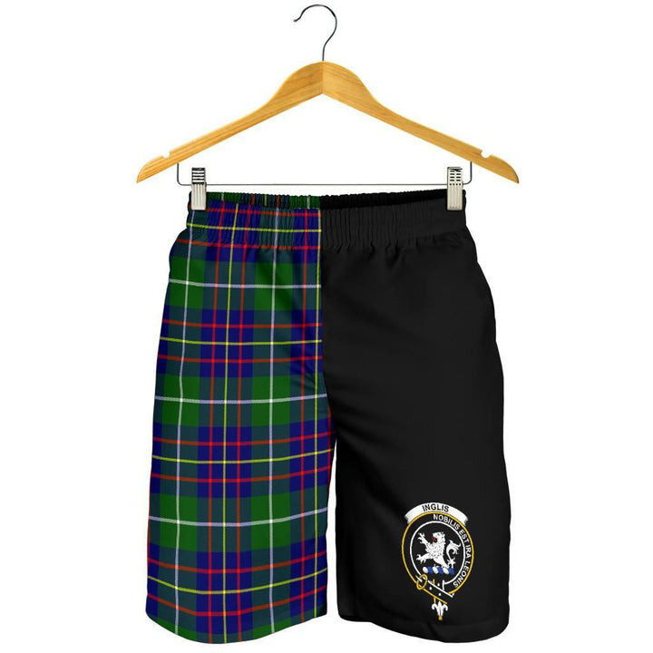 Scottish Inglis Clan Crest Tartan Half of Me Men's Shorts