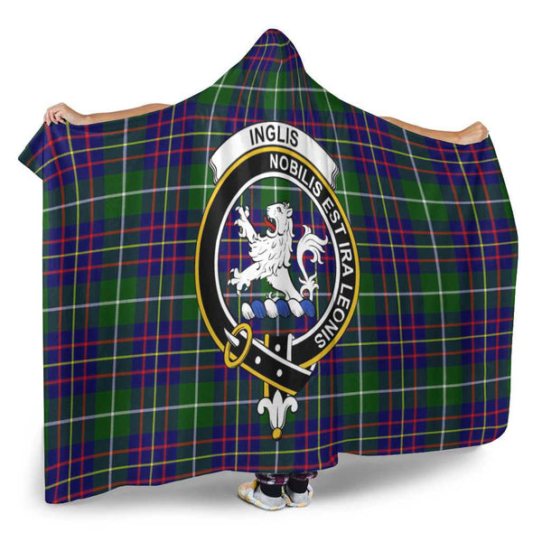 Scottish Inglis Clan Crest Tartan Hooded Blanket Tartan Plaid 2