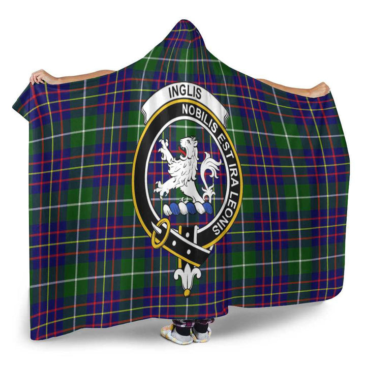 Scottish Inglis Clan Crest Tartan Hooded Blanket Tartan Plaid 2