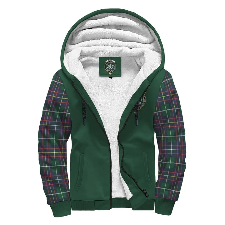 Scottish Inglis Clan Crest Tartan Plaid Sleeve Sherpa Hoodie