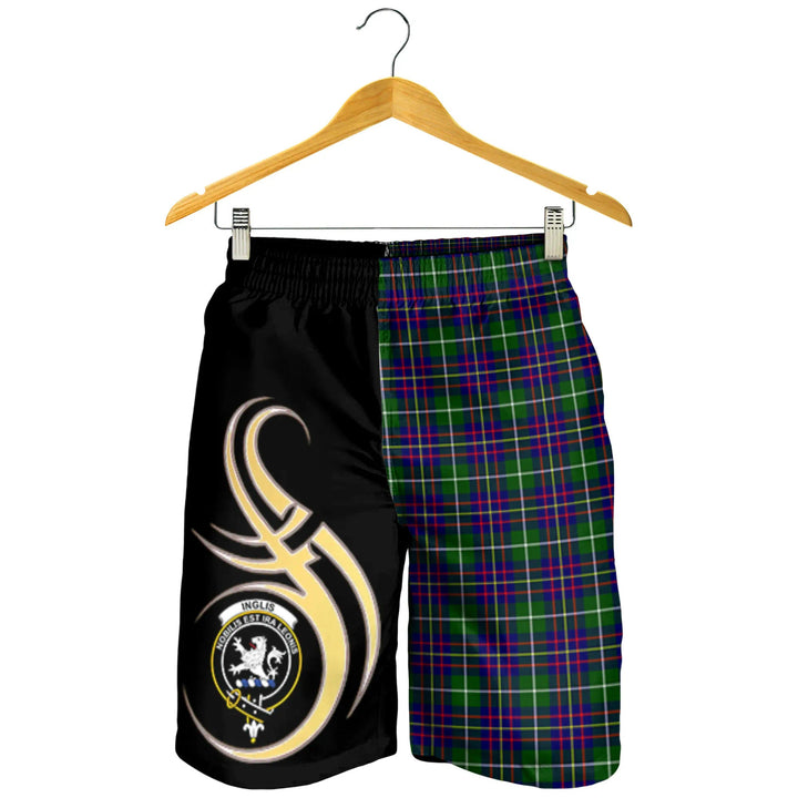Scottish Inglis Modern Clan Crest Tartan Believe in Me Men's Shorts