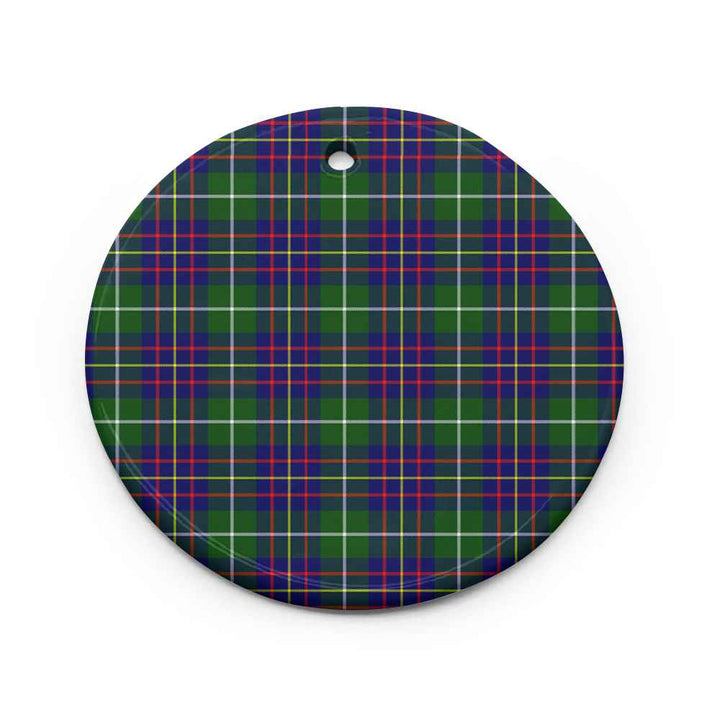 Scottish Inglis Modern Clan Tartan Ceramic Ornament Circle Shape Tartan Plaid