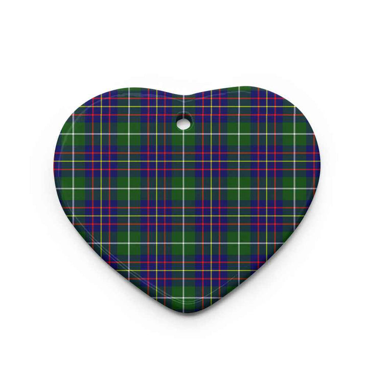 Scottish Inglis Modern Clan Tartan Ceramic Ornament Heart Shape Tartan Plaid