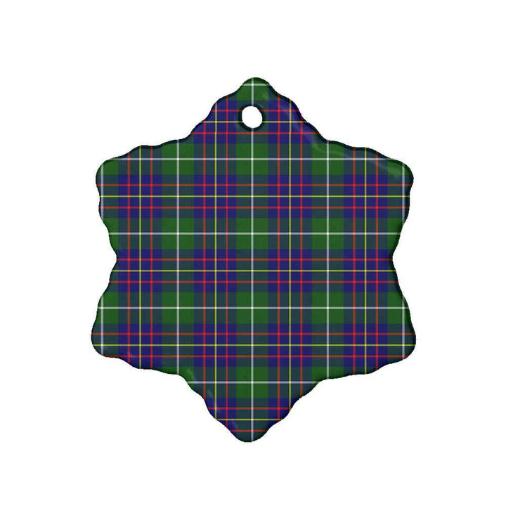 Scottish Inglis Modern Clan Tartan Ceramic Ornament Snow Flake Shape Tartan Plaid