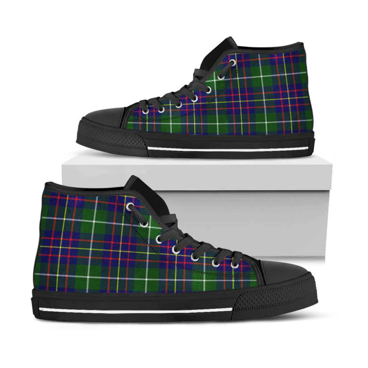 Scottish Inglis Modern Clan Tartan High Top Shoes Black Sole Tartan Plaid
