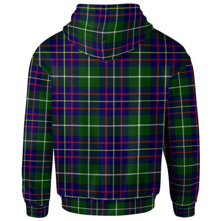 Scottish Inglis Modern Clan Tartan Hoodie Back Side Tartan Plaid