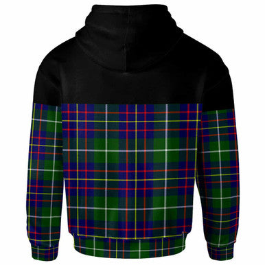 Scottish Inglis Modern Clan Tartan Hoodie - Horizontal Style Back Side Tartan Plaid