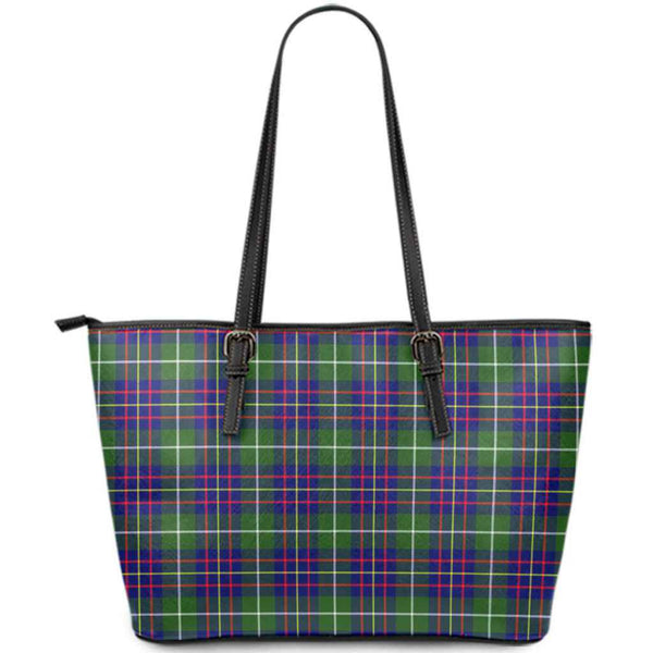 Scottish Inglis Modern Clan Tartan Leather Tote Tartan Plaid