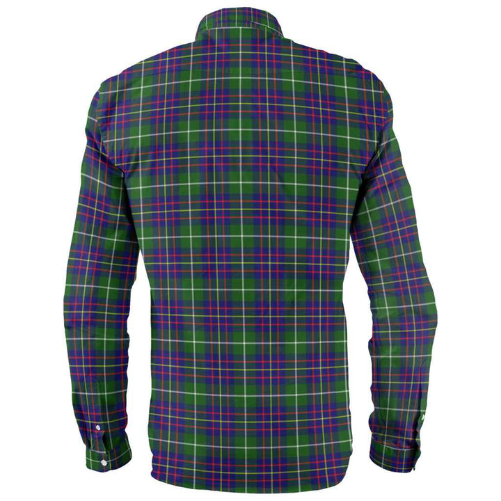 Scottish Inglis Modern Clan Tartan Long Sleeve Shirt Back Side Tartan Plaid