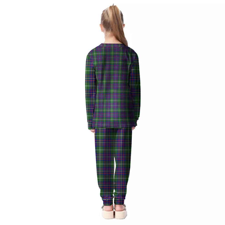 Scottish Inglis Modern Clan Tartan Pajama Set Kid Back Side Tartan Plaid