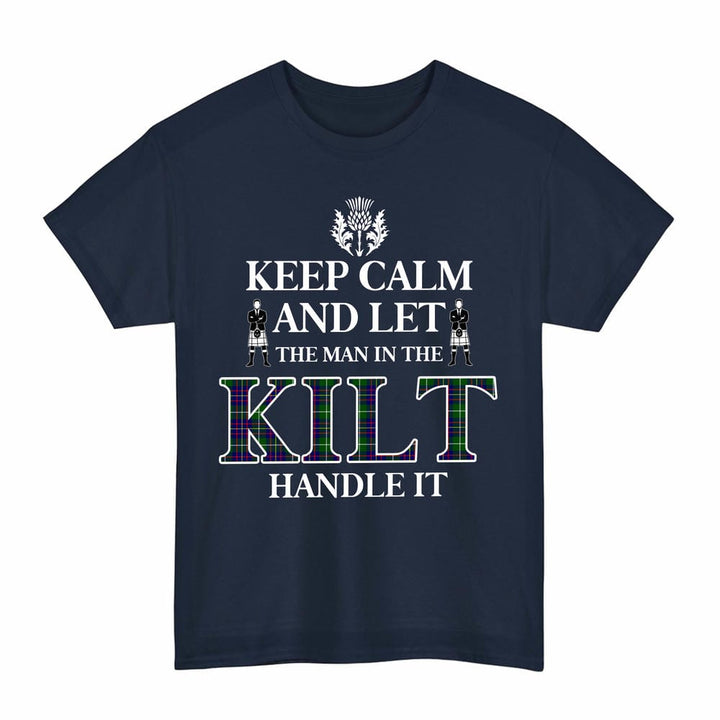 Scottish Inglis Modern Clan Tartan T-Shirt - Keep Calm Tartan Plaid Navy Color
