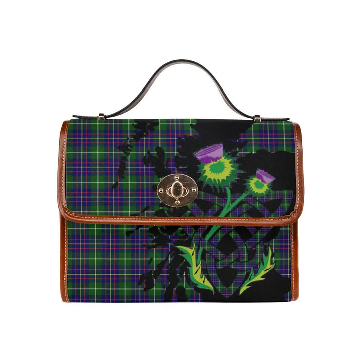 Scottish Inglis Modern Clan Tartan Waterproof Canvas Bag With Thistle Tartan Plaid 1