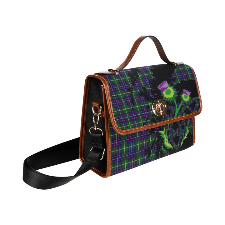Scottish Inglis Modern Clan Tartan Waterproof Canvas Bag With Thistle Tartan Plaid 3