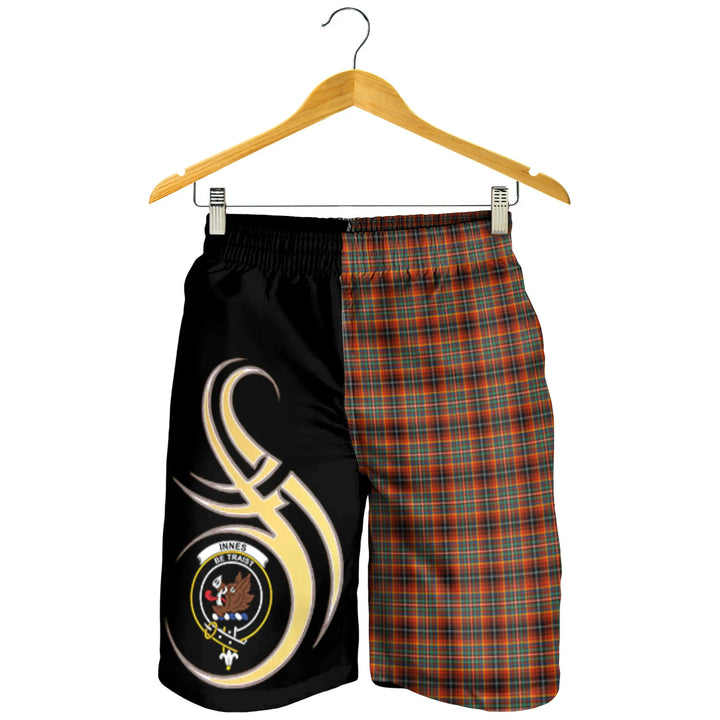 Scottish Innes Ancient Clan Crest Tartan Believe in Me Men's Shorts